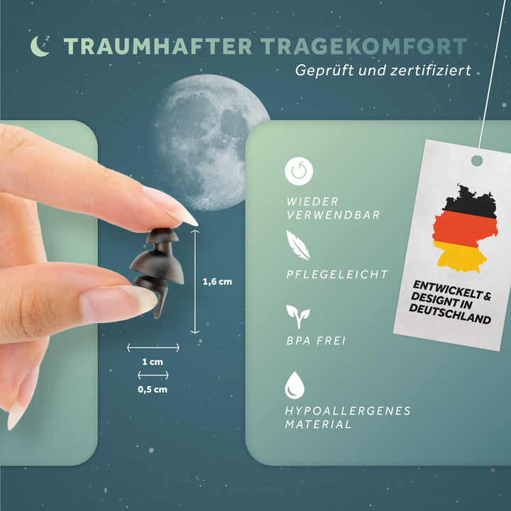 Dream+ | Gehörschutz Ohrstöpsel für Seitenschläfer