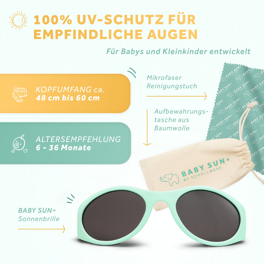 100% UV-Schutz für empfindliche Augen in Türkis