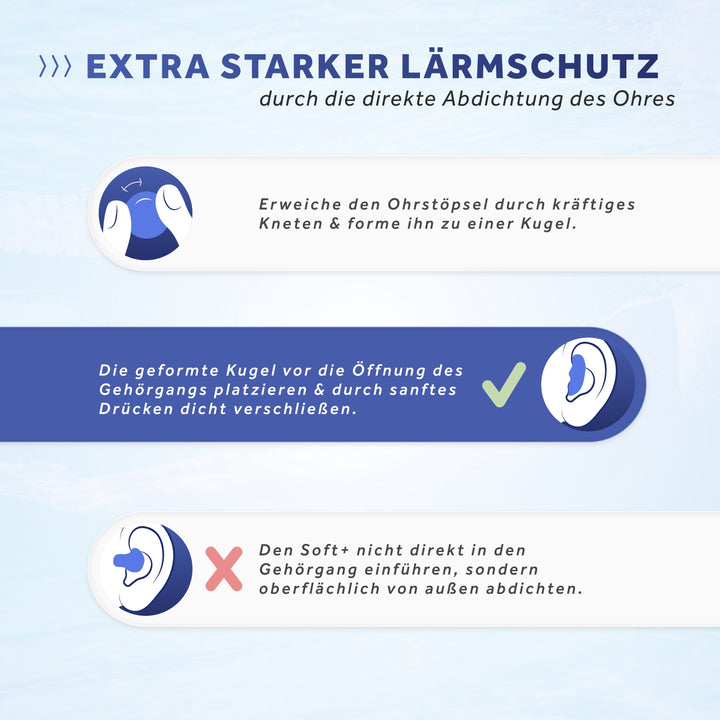 Soft+ | 12 Silikon Ohrstöpsel