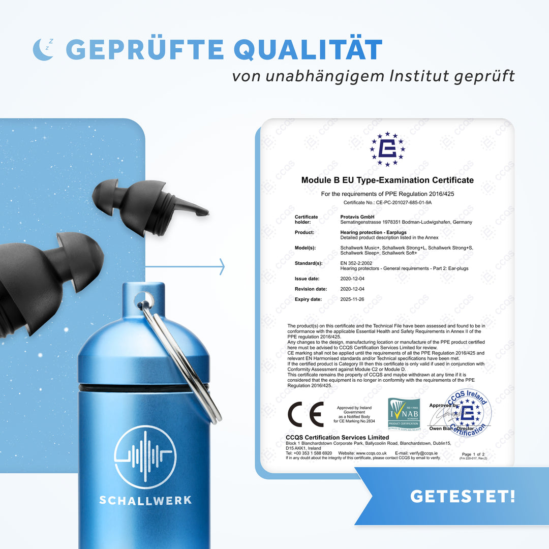 Schallwerk Sleep Gehörschutz geprüfte Qualität