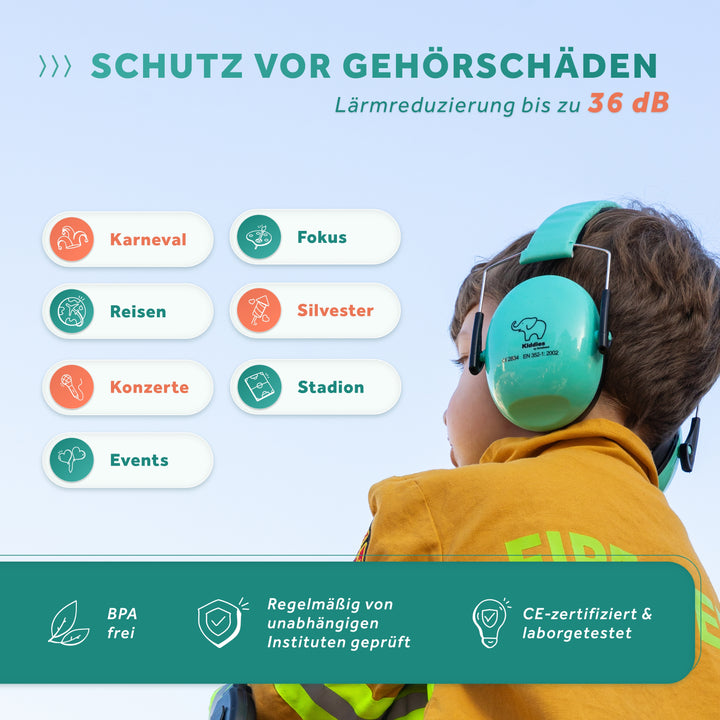 Schallwerk Kiddies Gehörschutz für Kinder in türkis Produktinformationen