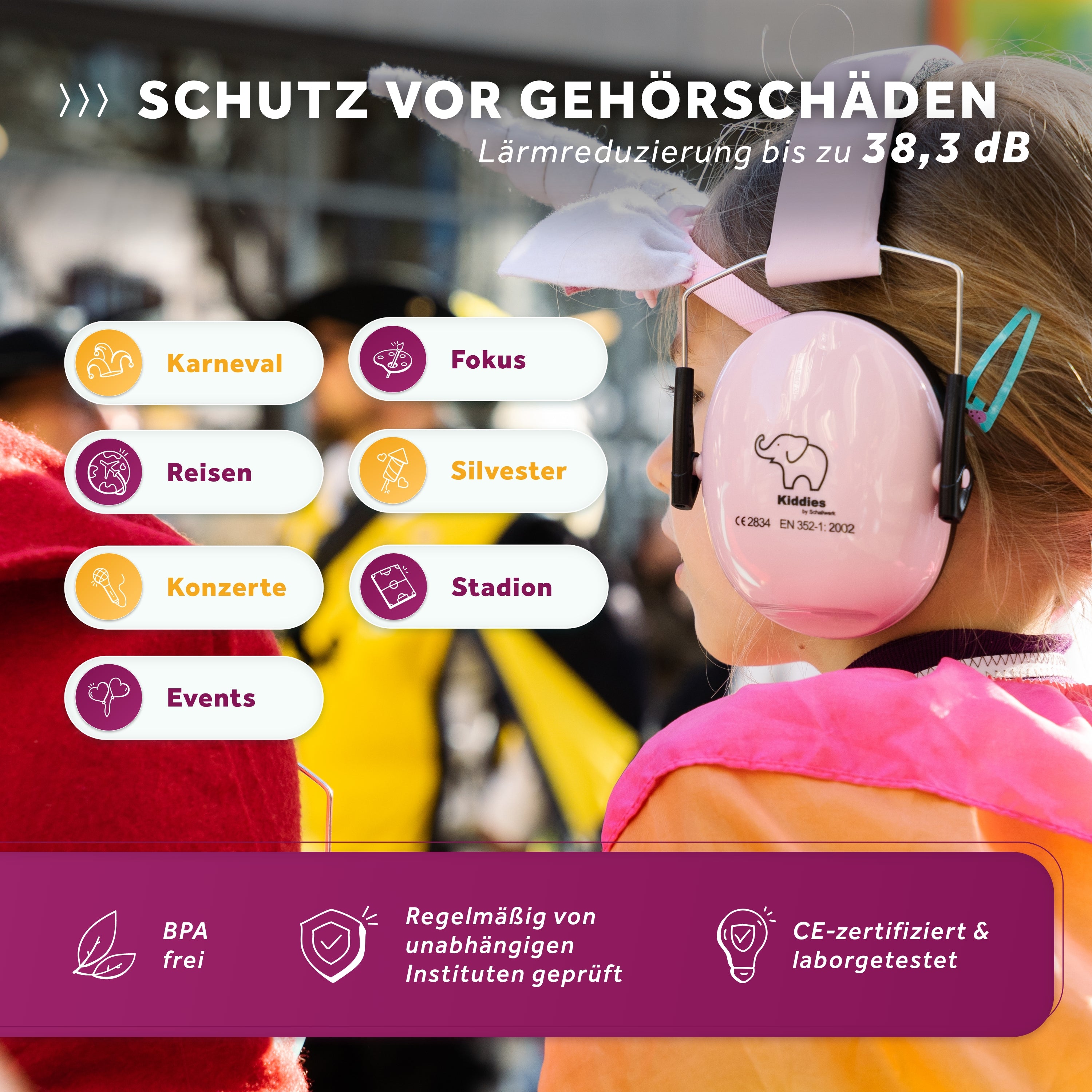 Kinder-Gehörschutz Jmbabe – Geräuschunterdrückung Bis 26 DB, Für Kinder Von 2–14 Jahre