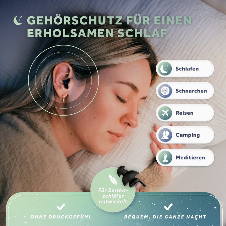 Dream+ | Gehörschutz Ohrstöpsel für Seitenschläfer