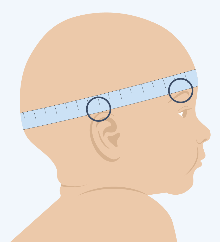 Kopfumfang des Kindes messen - Schritt 1