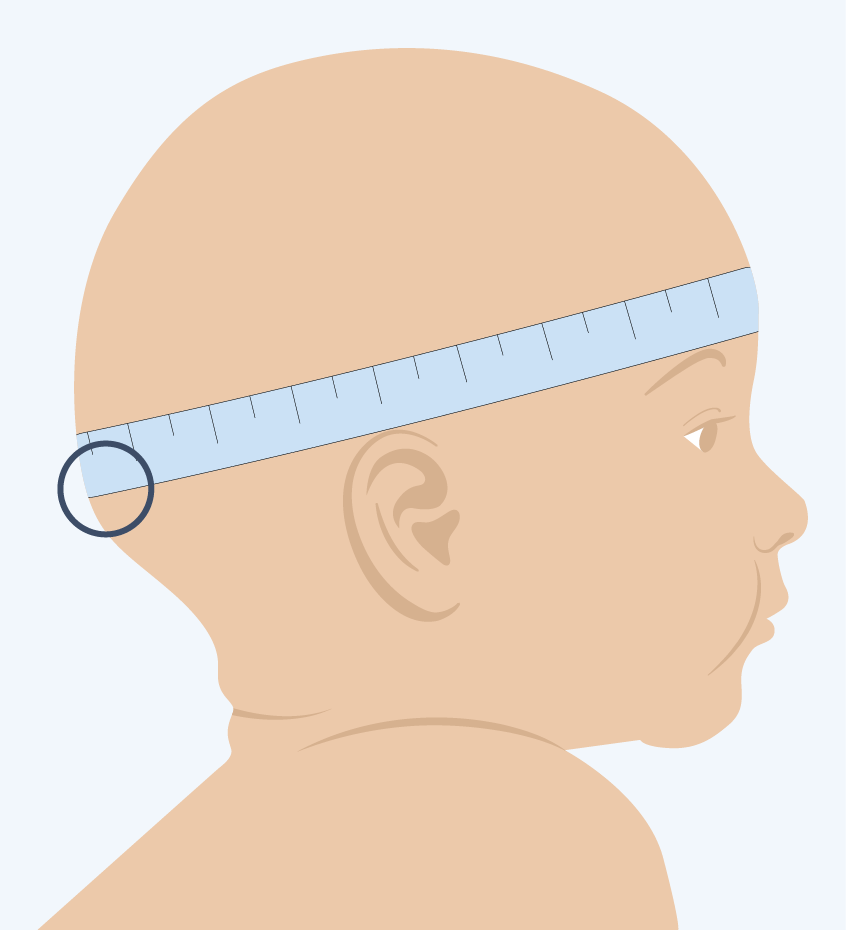 Kopfumfang des Kindes messen - Schritt 2