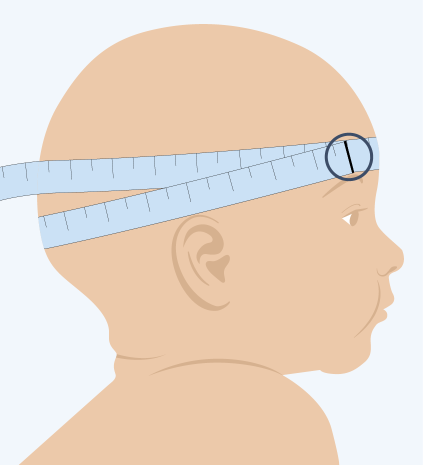 Kopfumfang des Kindes messen - Schritt 3