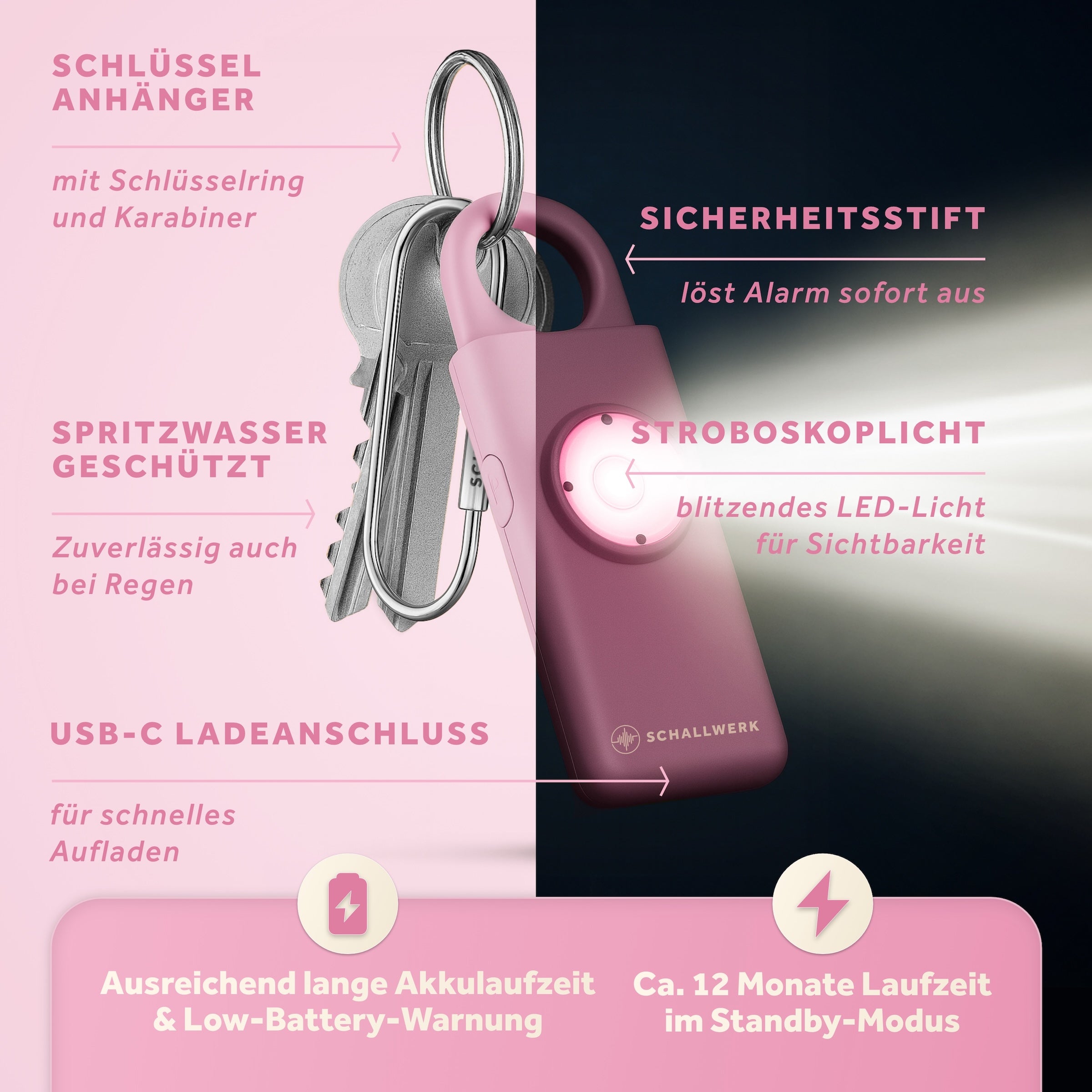 Safety+ | Personal Safety Alarm Keychain – SCHALLWERK®