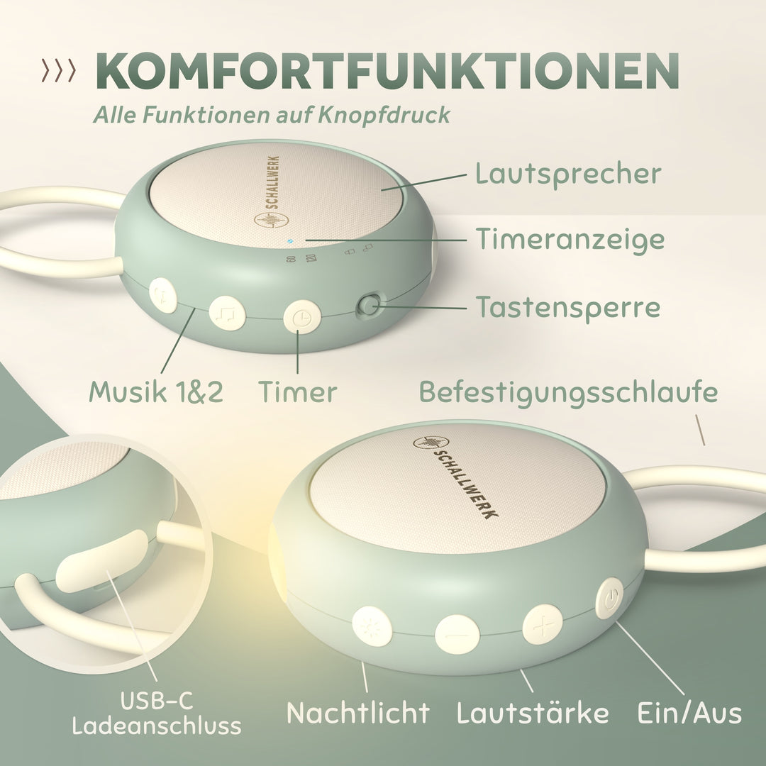 Calm+ go | White Noise Einschlafhilfe für Babys