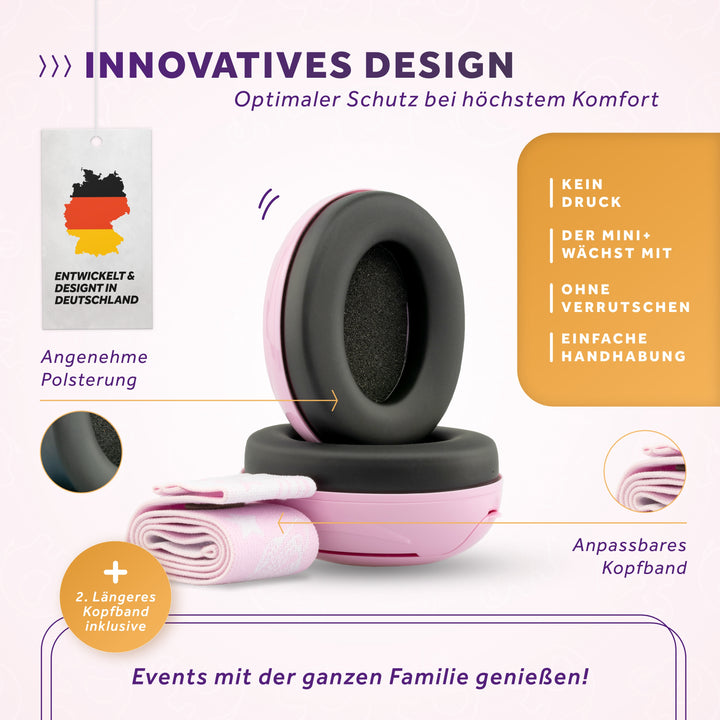 Schallwerk Mini Gehörschutz in Pink Innovatives Design